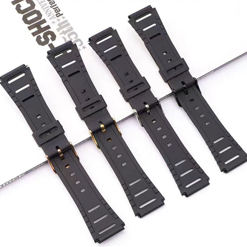 20 มม.สายนาฬิกาซิลิโคนสําหรับ Casio สร้อยข้อมือเครื่องคิดเลขนาฬิกาดิจิตอล W-720 W-722 W-741 WL-100 CA-53W CA53 CA 53 CA-61W ยางนักเรียนผู้ชายผู้หญิงเข็มขัดข้อมือ