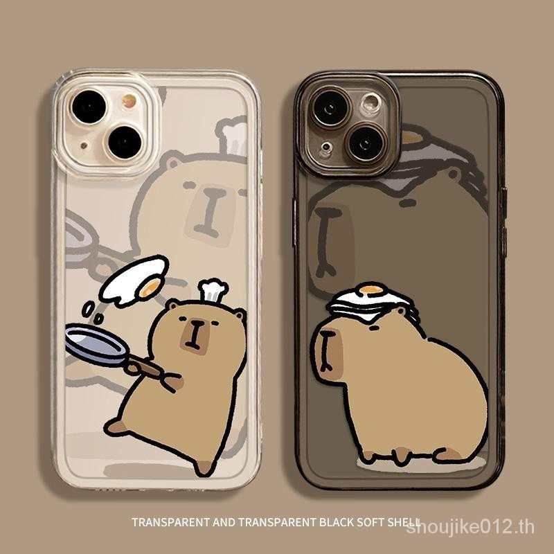 Chef ไข่เจียว Capybara Kapibara เหมาะสําหรับ iPhone 11 12 13 14 15Pro Max Xr Xs Max 7/8 PlusSe2020 เกรดสูงซิลิโคน TPU กันกระแทกโปร่งใสเคสโทรศัพท์อวกาศ HHHC