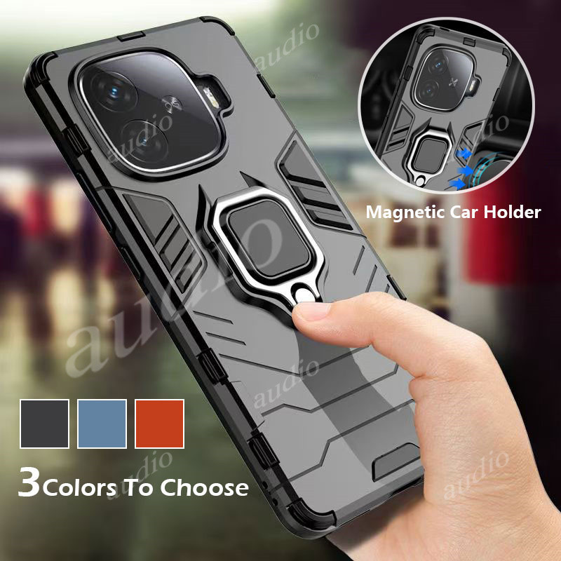 เกราะแข็งเคสโทรศัพท์แม่เหล็กสําหรับ IQOO z9 z9X 5G 2024 ฝาครอบ Anti-knock กันชน PC กันกระแทกสําหรับ IQOO z9 z9X Z 9 X 9x iQOOZ9 5G Fundas ด้านหลังผู้ถือแหวนกันชนกรณีแม่เหล็ก