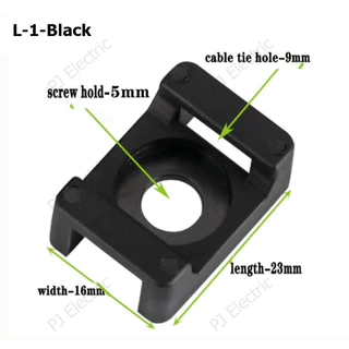 50 ชิ้น แป้นสกรูยึดเคเบิ้ลไทร์สีดำหรือขาว (Saddle Type Tie Mount) มี 3 ขนาดให้เลือก เล็ก กลาง หรือ ใหญ่