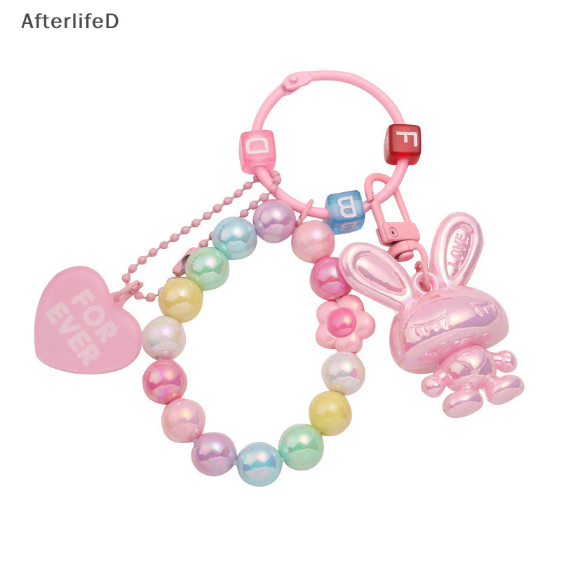 AF น่ารักสีลูกกวาดอะคริลิคแหวนลูกปัดตัวอักษร Cubic สําหรับผู้หญิงกระเป๋าสตางค์กระเป๋าเป้สะพายหลังขนาดเล็กสด Charm จี้ A