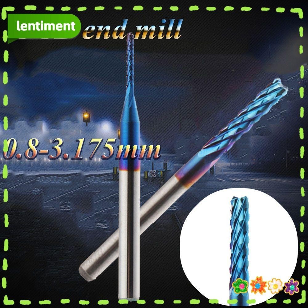 Lentiment 0.8-3.175mm End Mill Straight Shank Blue Titanium Coated PCB|คาร ์ ไบด ์