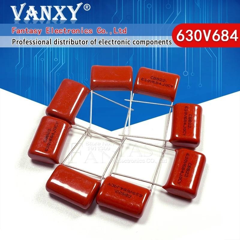 10PCS 630V684J 0.68UF Pitch 20 มม.684 630V 680nf CBB ตัวเก็บประจุฟิล์มโพรพิลีนอิเล็กทรอนิกส์ส่วนประก