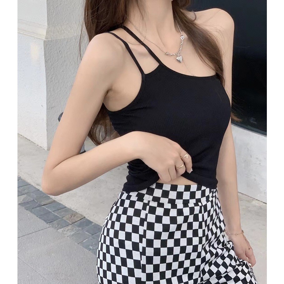 StrawBrary🍓สายเดี่ยว ปาดข้าง เส้นคู่ มีฟองน้ำ 32-36 เซ็กซี่ สไตล์เกาหลี ใส่แล้วมีความมั่นใจ เสื้อผ้า ผู้หญิง