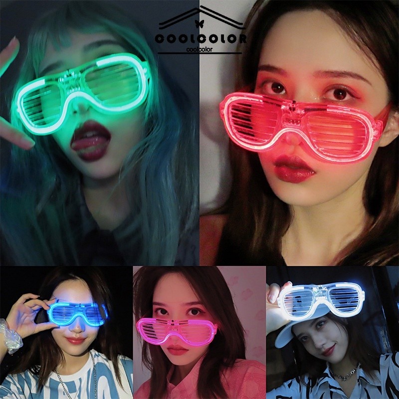 Lawan แว่นตาเรืองแสง "มีหลอดไฟ LED" แว่นตาเรืองแสง คริสต์มาส Luminous glasses
