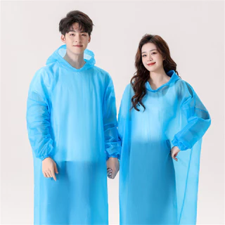 เสื้อกันฝนแบบชิ้นเดียวโปร่งใส Eva กันน้ำ น้ำหนักเบา มีฮู้ด เสื้อคลุมกันฝนหนาสำหรับกิจกรรมกลางแจ้ง พกพาสะดวก 🎇