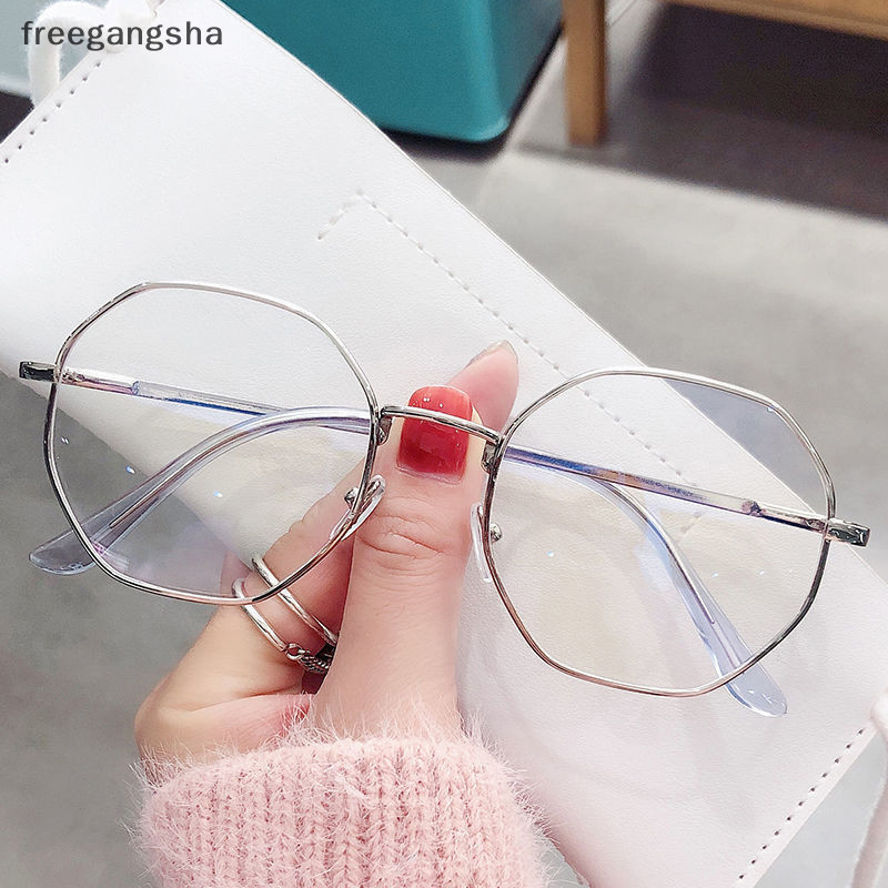 [FREG]แว่นตาเบากรอบโลหะผสมธรรมดาผู้ชายผู้หญิงป้องกันแสงสีฟ้าแว่นตาพรรคตกแต่งแว่นตาแว่นตาปลอม Fdh