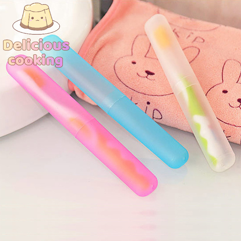 [ทําอาหารอร่อย] กรณีแปรงสีฟันสําหรับเดินทางอุปกรณ์ห้องน้ํากล่องเก็บแปรงสีฟันแบบพกพาอุปกรณ์ตั้งแคมป์กลางแจ้งองค์กรกันฝุ่น [ใหม่]
