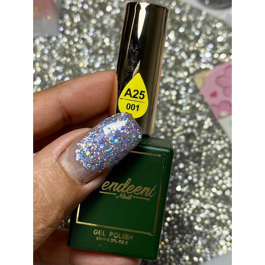 VENDEENI A25 /01-02 สีเจลแยกขวด สีกากเพชรสีเงิน ทองรุ้ง เนื้อแนน ทำเล็บเจล