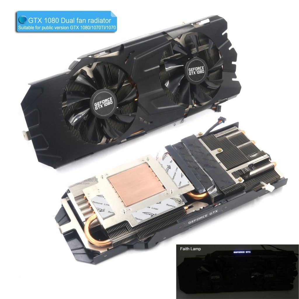 รุ่นสาธารณะ gtx1070/1070ti/1080/1080ti/Titan X กราฟิกการ์ด gtx1080ti R9 280X หม้อน้ําสามพัดลม