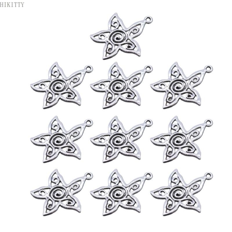 Hik 10 ชิ ้ น Hollow Flowe จี ้ ดอกไม ้ Charm DIY พวงกุญแจต ่ างหูเครื ่ องประดับอุปกรณ ์ เสริม