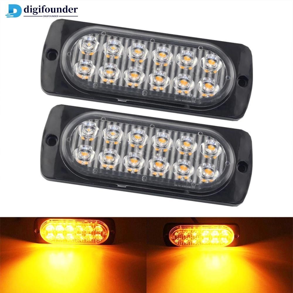 Digifounder 1PC 12LED สัญญาณไฟเลี ้ ยวรถไฟเตือนไฟฉุกเฉินไฟจราจรบาร ์ สําหรับรถบรรทุก SUV รถจักรยานยนต ์ C3T5