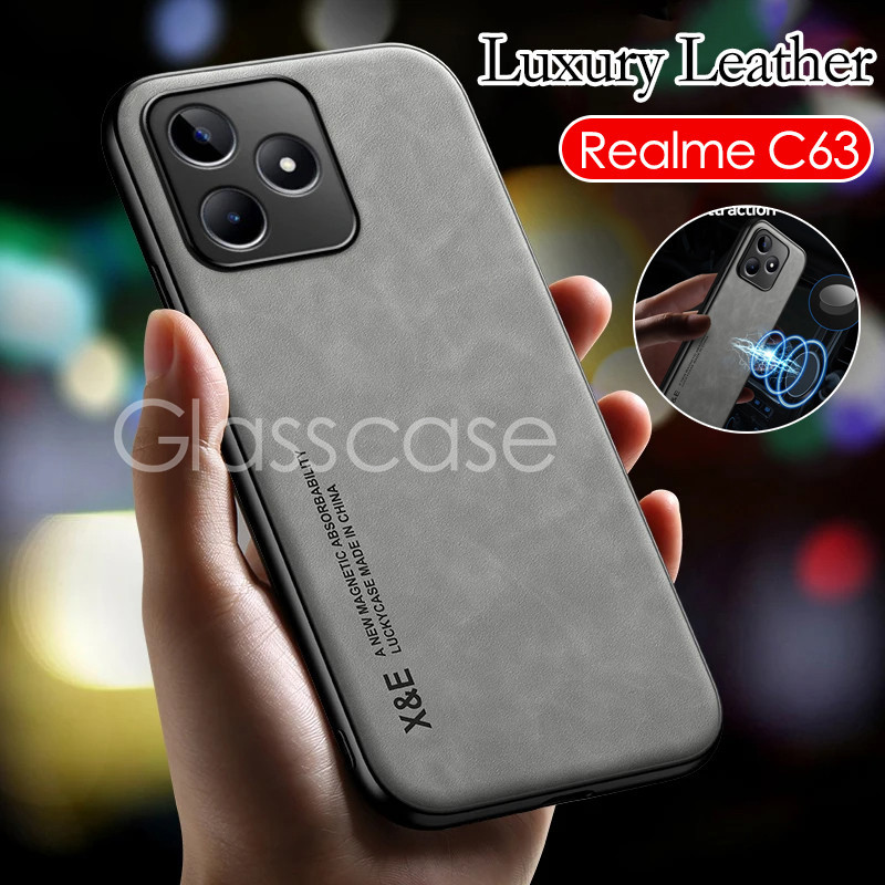 Realme C63 สําหรับRealme C63 C61 C51 C55 C53 C51 C 63 C 61 C 51 C 555 Note50 หมายเหตุ 50 Nfcหรูหราหนังโทรศัพท์กรณีแฟชั่นคู่ป้องกันปลอกกันกระแทกนุ่มปกหลัง