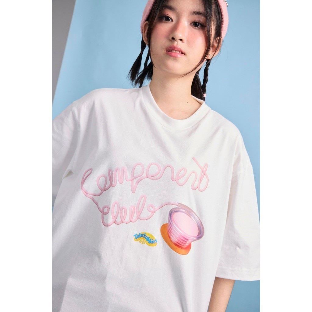 【HOT】S-5XL Component Club X Teletubbies Component Custard T-shirt White