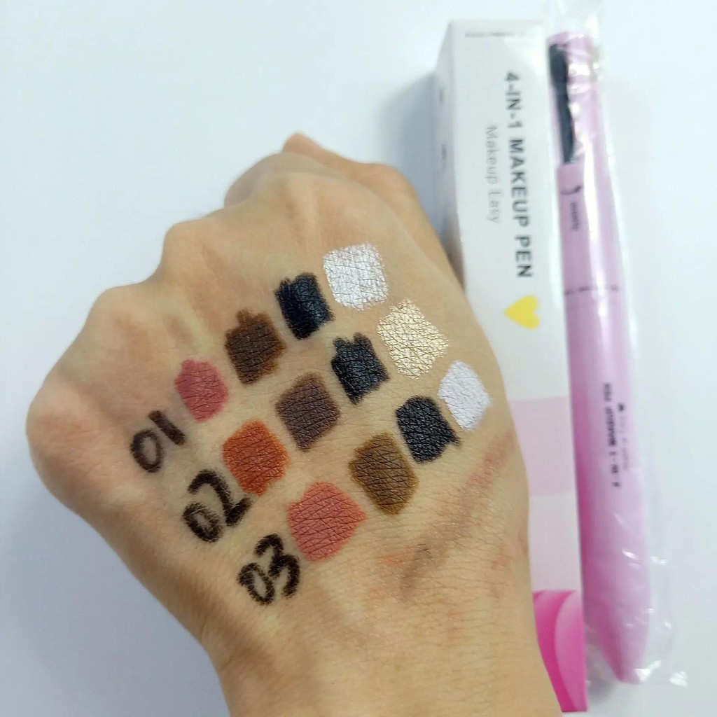 4 ใน 1ปากกาแต่งหน้ามัลติฟังก์ชั่เครื่องสําอางปากกาลูกลื่นอายไลเนอร์กันน้ําดินสอเขียนคิ้วปากกาเน้นข้อความติดทนนาน ติด ราคา ถูกที่สุด ดีลบีเคเค แกลเลอรีภาพที่ 2