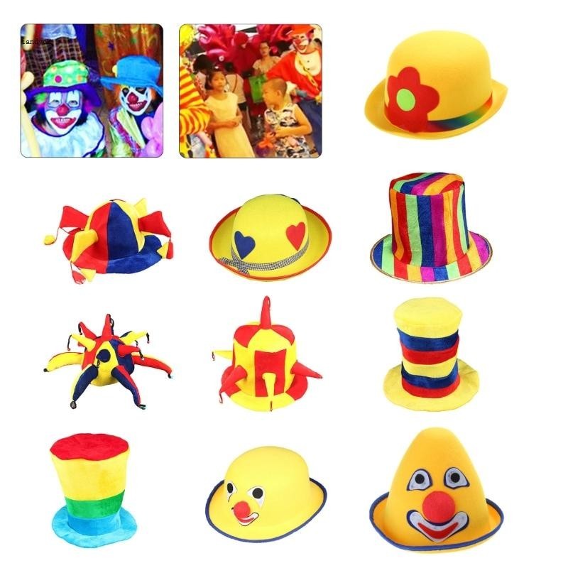 แฟชั ่ น Masquerade Party Circus หมวกตัวตลก Carnivals Party Vintage Clown Hat
