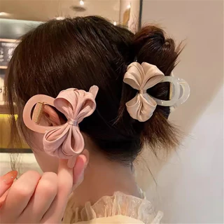 Simple Back of Head Hair Clip Shark Clip แฟชั ่ นโบว ์ คลิป Headdress หญิงหวานอารมณ ์