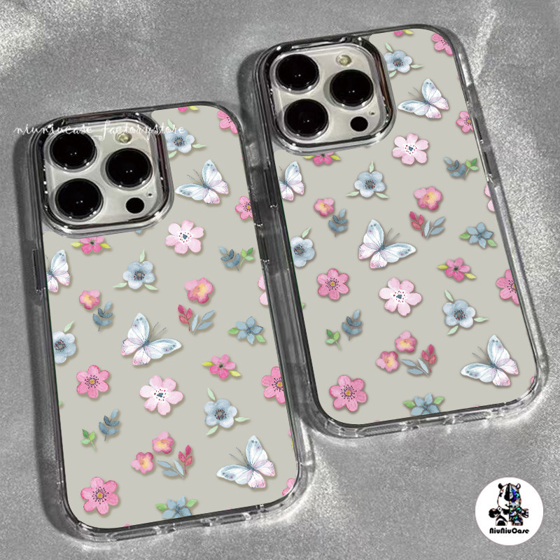 【ส่งจากไทย】เคสไอโฟน11 For iPhone 11 13 12 14 15 Pro Max X XS 7 Plus เคส รูปแบบโปร่งใส LBB Flower ซิล