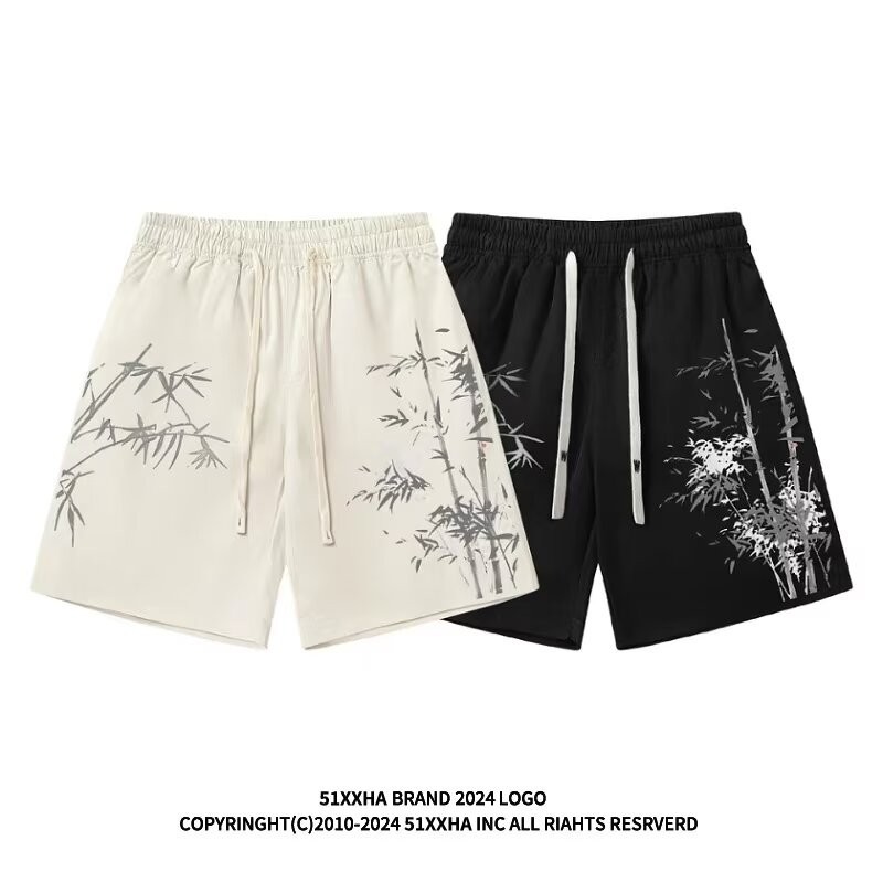 【M-5XL 】New China-chic Vintage Classic Printing Shorts for Men Loose Versatile Casual Straight Overs