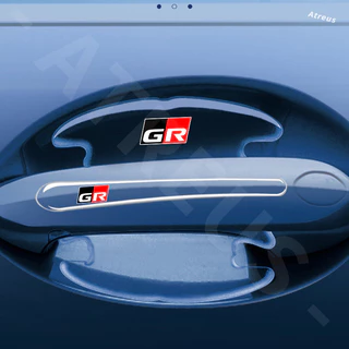 4/8 ชิ้น Toyota GR โปร่งใส ติดมือจับประตูรถยนต์ สติกเกอร์ป้องกันชามประตู ป้องกันรอย กเกอร์ตกแต่งรถยนต์ for Prius Fortuner Corolla Cross CHR Camry Wish Vios Veloz Estima Sienta Yaris Ativ Altis Hilux Revo Sienta bZ4X Hiace