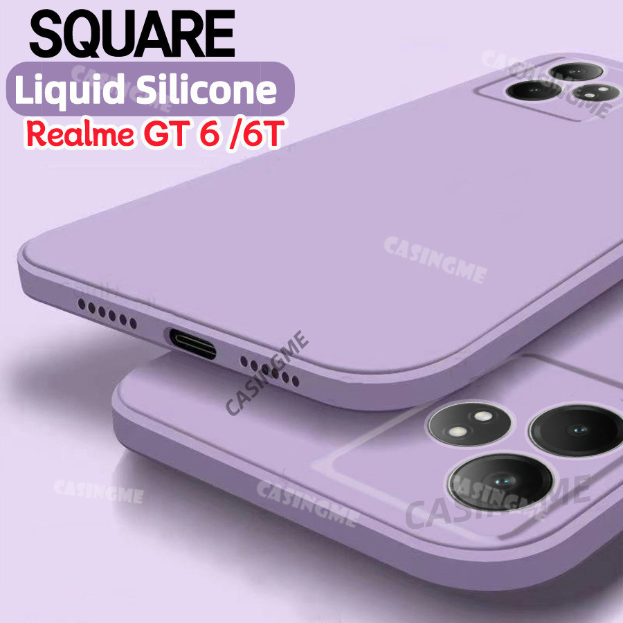 Realme GT6 2024 6T Square LiquidปลอกสําหรับRealme GT Neo 6 6GT GT6 RealmeGT6 Neo6 SE 6T 4G 5G 2024 เคสโทรศัพท์สแควร์ซิลิโคนกันกระแทกนุ่มปกหลังปลอก