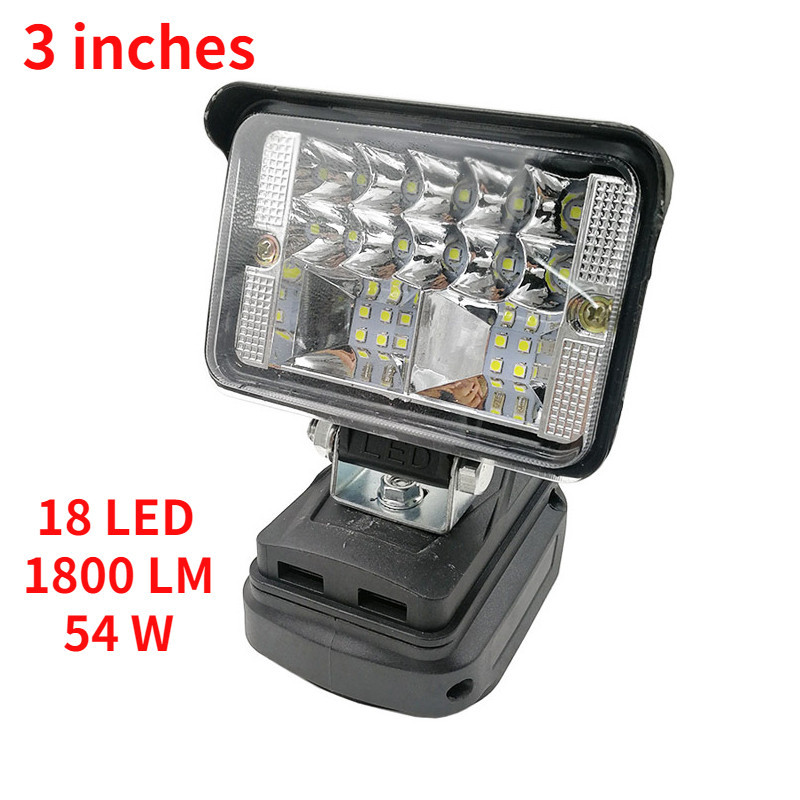 สปอตไลท์ไฟทํางาน LED ไร้สายสําหรับ makita/osuka แบตเตอรี่ Li-ion กลางแจ้ง Floodlight ไฟฉุกเฉินพร้อม USB รูปที่ 6
