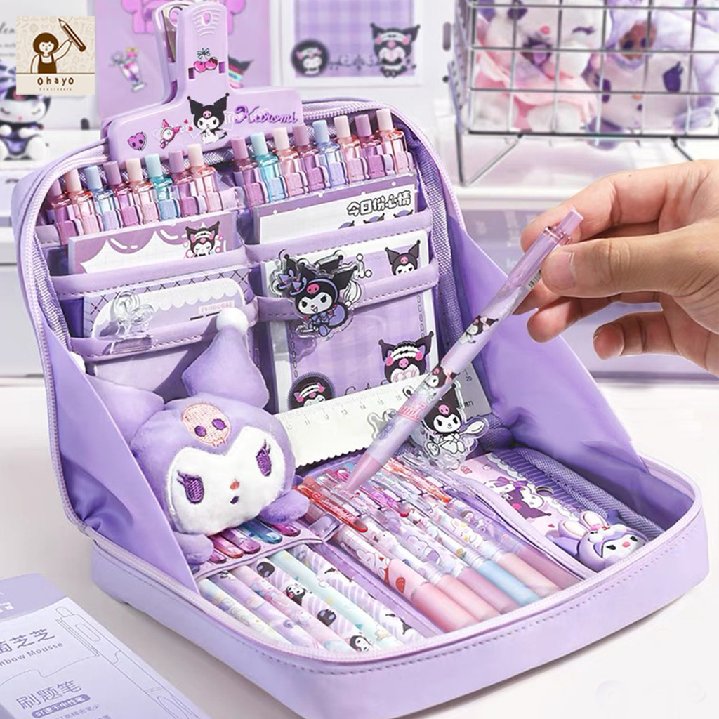 
Ohayo กระเป๋าเครื่องเขียน กระเป๋าดินสอผ้าแคนวาส สองด้าน กันน้ํา จุของได้เยอะสไต