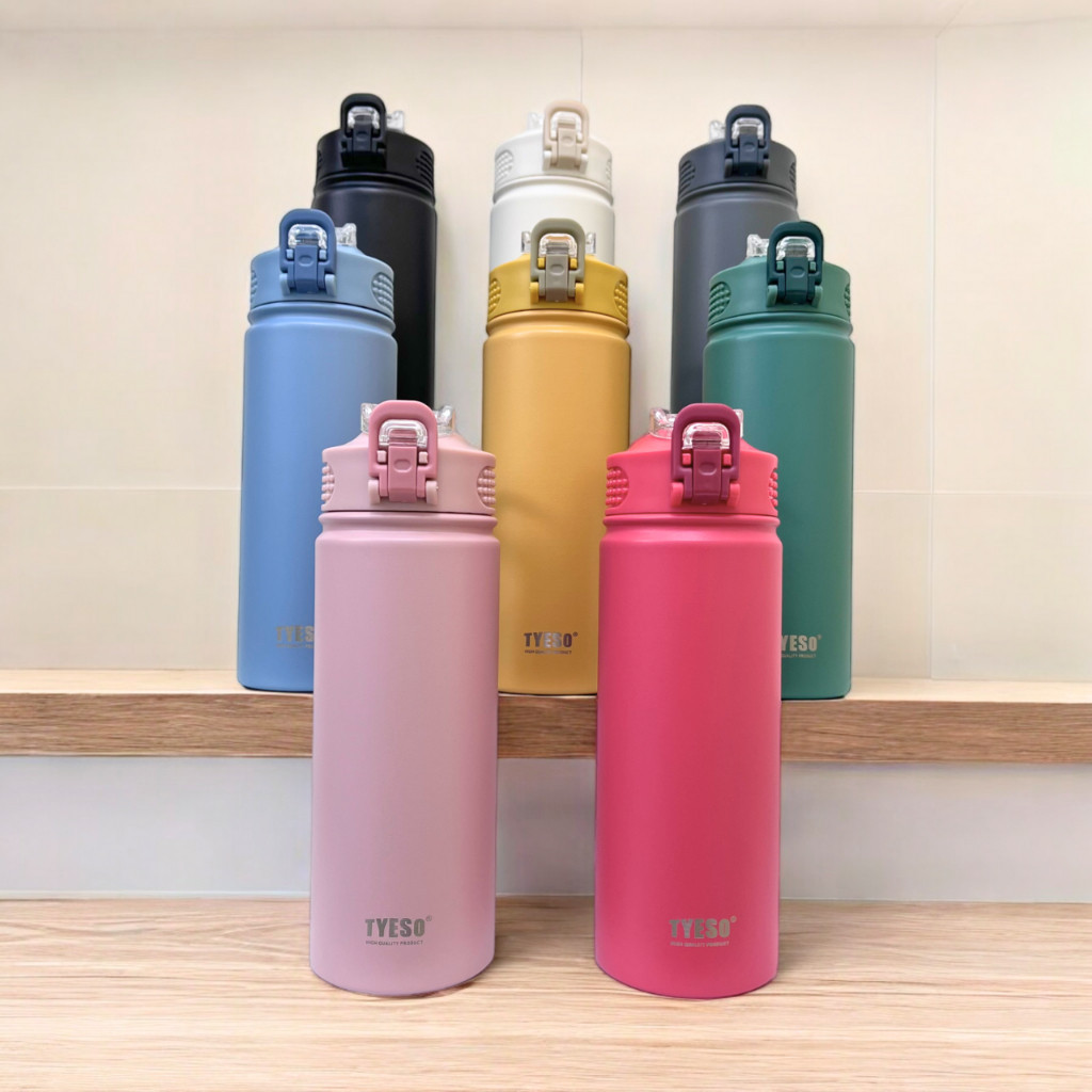 TYESO กระบอกน้ำพกพา เก็บอุณหภูมิเย็นและร้อน ขนาด 600ml และ 750ml. (ของแท้)