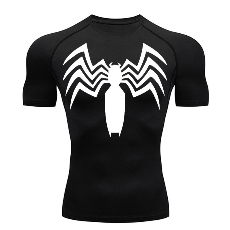 เสื้อยืด Venom 2099 Spider-Man Mens Fitness Muscle Shirt Quick Dry Compression Sports Short Sleeve Shirt