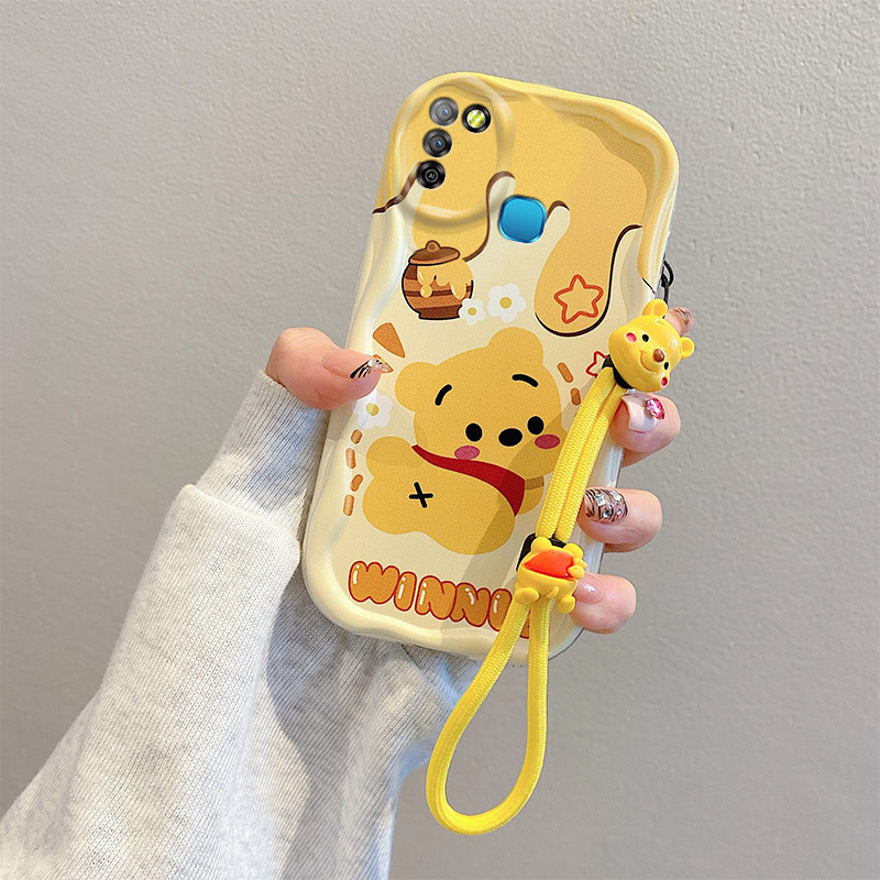เคสซิลิโคนอ่อนเคสเคลือบการ์ตูนสายคล้องมือโทรศัพท์มือถือกราฟฟิตีเคสป้องกันการหล่นเคสเหมาะสําหรับ Infinix Smart 5 2020/Hot 10 Lite/X657B/X657