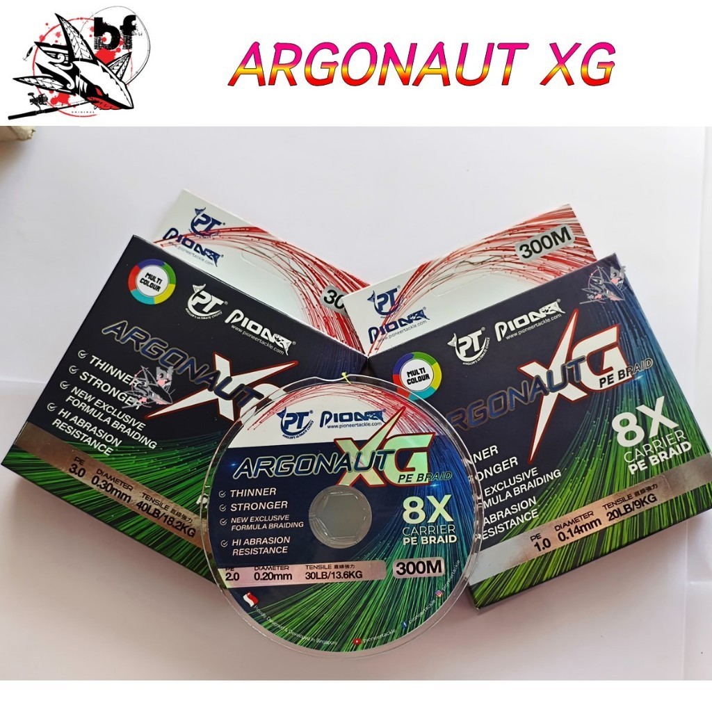 สายPE x8 Pioneer ARGONAUT XG ถัก8 สีมัลติคัลเลอร์ มีความยาว 2 ขนาด 150M/300M