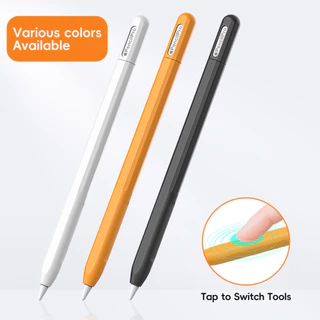 Fonken กล่องดินสอสําหรับ Aple Pencil Pro การจับคู่สีซิลิโคนอ่อนนุ่มฝาครอบป้องกันบางเฉียบสําหรับ i-Pad Pencil Pro