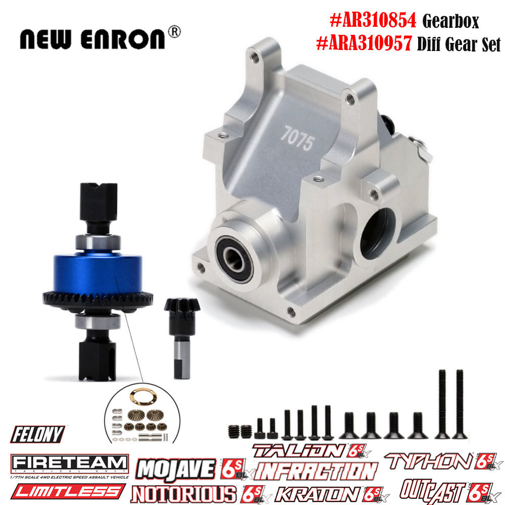 AR310427 AR310854 ARAC5006 ARA310957 10T / 43T 13T / 43T 15T / 42T ชุดกล่องเกียร์แตกต่างหลักสำหรับรถยนต์ RC Arrma 1/7 6S Felony Fireteam การละเมิดไม่มีข้อ จำกัด BIG ROCK 1/8 Kraton Notorious Outcast Senton Talion Typhon