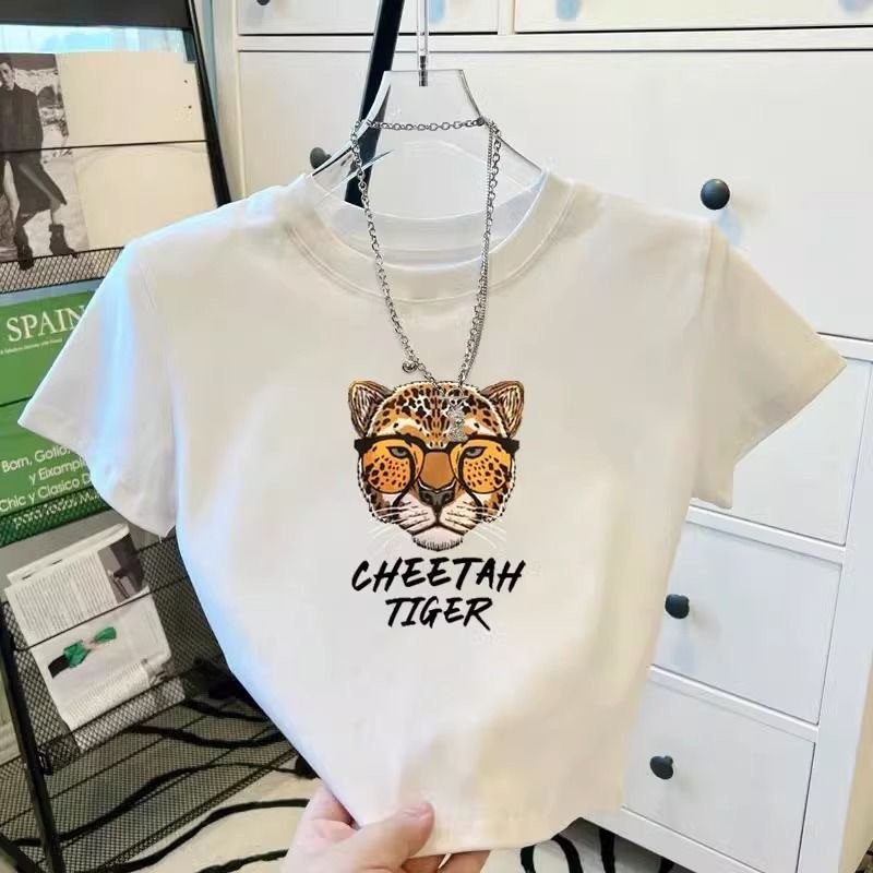 พร้อมส่ง เสื้อครอปแขนสั้น ผ้าคัตคอน นิ่มใส่สบาย #แขนสั้น 100%Cotton T-shirt เสื้อยืดผู้หญิง ฤดูร้อน
