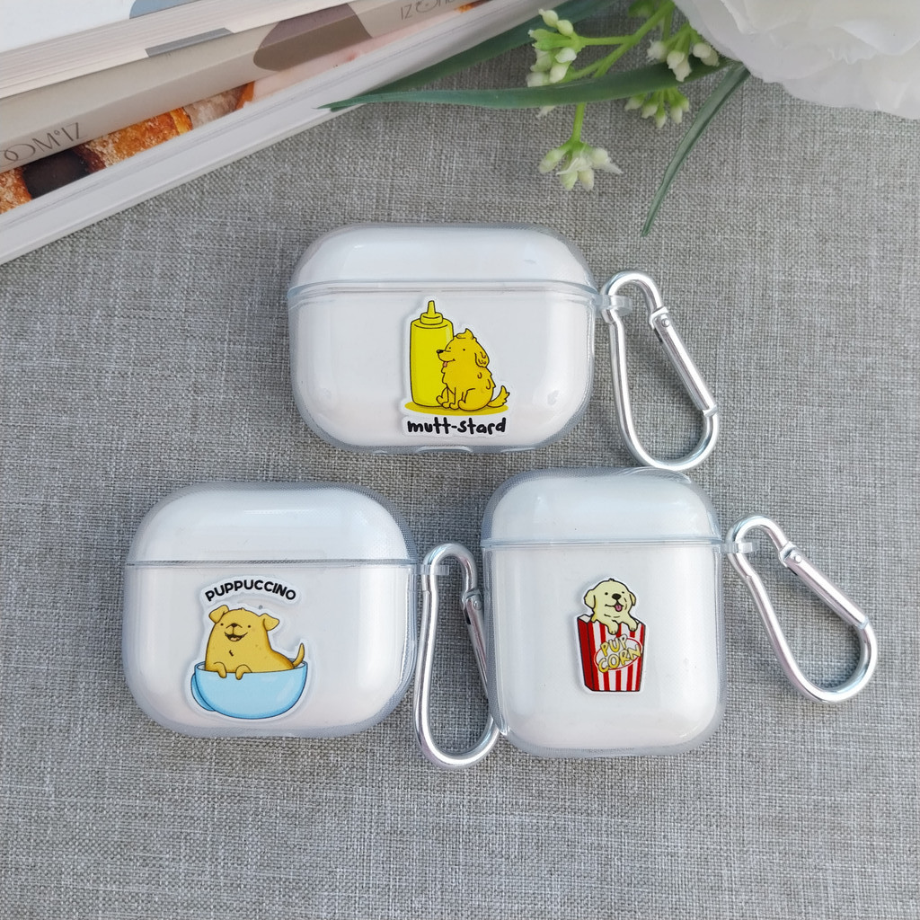 เคสแอร์พอด ลายหมาอาหาร สติกเกอร์ หูฟังไร้สาย ลายน่ารัก สินค้าพร้อมส่ง