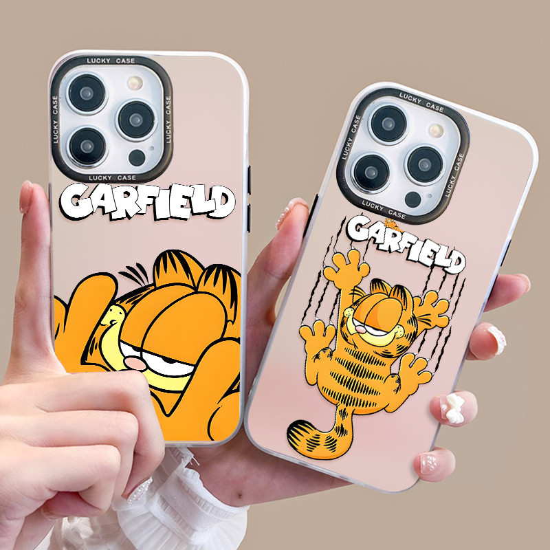 (ส่งจากไทย)น่ารัก Garfield สำหรับ เคสไอโฟน11 12 iphone15 14 13 pro plus max 8 7 xr xs โปร่งแสง TPU ป้องกันการตก case