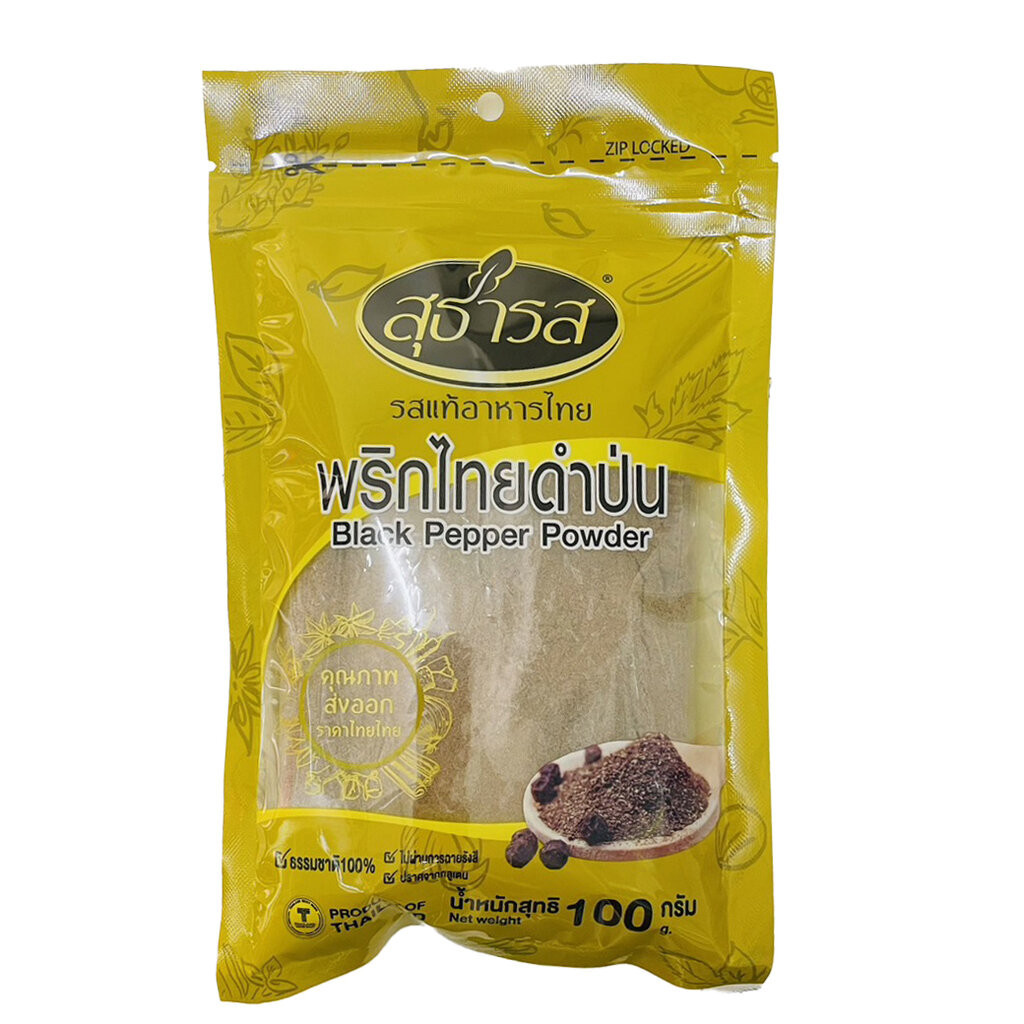 พริกไทยดำป่น สุธารส 100 กรัม Sutharos Ground Black Pepper 100 g. (05-8530)