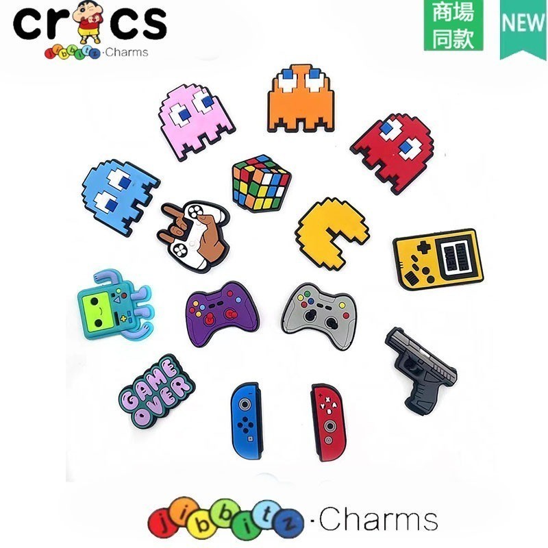 Jibbitz Crocs จิ๊บบิท ติดรองเท้า Pac-Man ของแทั Jibbitz Crocs เกาหลี Pvc-006