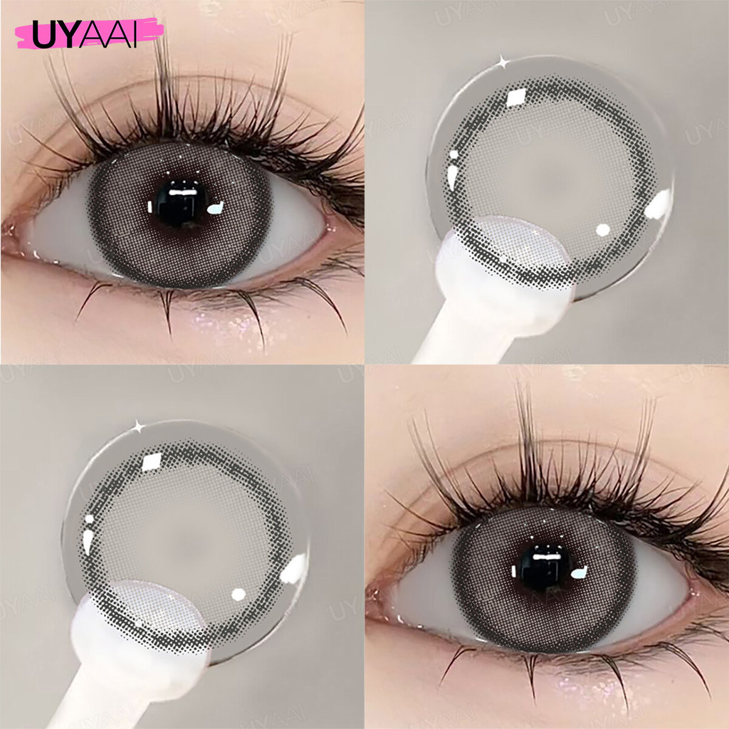 UYAAI 1คู่คอนแทคเลนส์สี มีค่าสายตา 0.00~-6.00 Classic รายเดือน ชุดคอนแทคเลนส์ รายเดือน ปริมาณน้ำ 42% Contact Lens 14.2mm