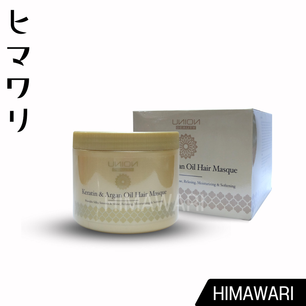 {himawari} UNION BEAUTY Keratin & Argan Oil Hair Masque #ยูเนี่ยนบิวตี้ 500 ml.