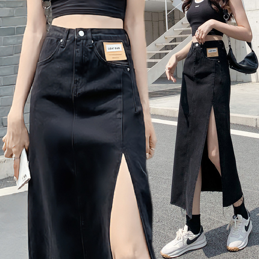 Ann.fashion กระโปรงยีนส์เซ็กซี่ กระโปรงแหวกขา แนวเซ็กซี่ เอวสูง มีสองสี เนื้อผ้าดีใส่สบาย #688