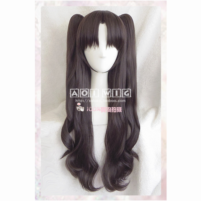 AOI Jecarden Tohsaka Rin วิกผม Fate Grand Order คอสเพลย์ FGO ยาวสีดําสีน้ําตาลผมตรง