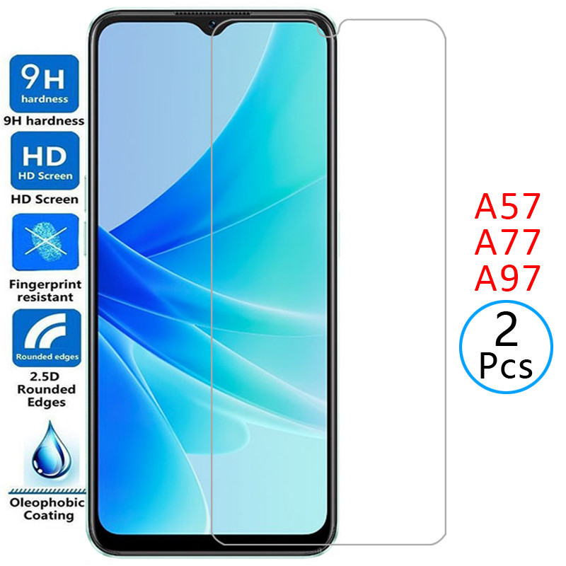 กระจกนิรภัยสําหรับ oppo a57 a77 a97 5g ป้องกันหน้าจอบน 57 77 97 57a 77a 97a ฟิล์ม 9h opp opo appo op