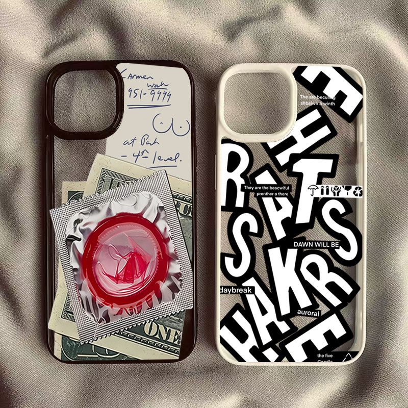 Creative Spoof สําหรับ Samsung A16 A55 A15 A05S A35 A06 A12 A26 A36 A54 A34 A56 A14 A13 A52 A23 อินเทรนด์ Cool ตัวอักษรตลกกรอบคริสตัลกันกระแทก Clear Cover