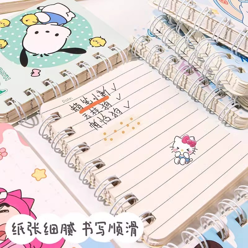 A7 Coil Notebook Anime Series KT Kawaii Kuromi การ์ตูนนักเรียนแบบพกพาโน้ตบุ๊คเด็กของขวัญ - รูปที่ 7