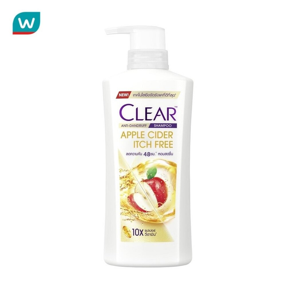 Clear เคลียร์ แชมพู แอนตี้แดนดรัฟ แอปเปิ้ลไซเดอร์ อิทช์ฟรี 350 มล.