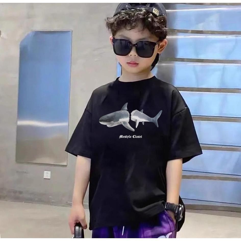 แขนสั้น เสื้อราชาฉลาม เสื้อปลาฉลาม เสื้อฉลาม เสื้อยืดไซส์ใหญ่  ชุดฉลามเด็ก  เสื้อยืดเด็ก  ผ้าฝ้ายแท้