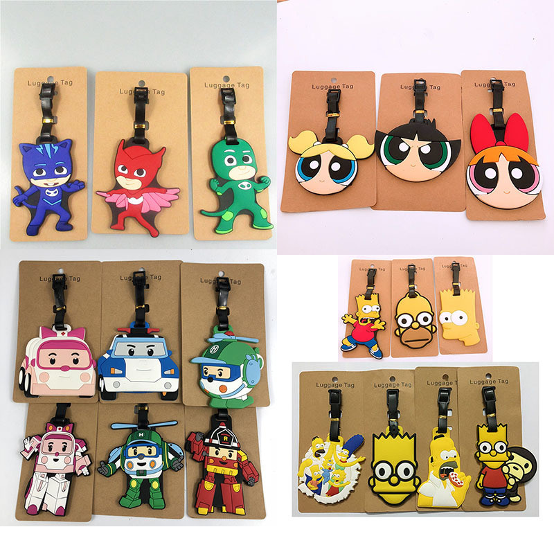 Custom Simpsons Whoopass Girls PJ Anime Mask Super Wings แท็กกระเป๋าเดินทางป้องกันความเป็นส่วนตัว Ba