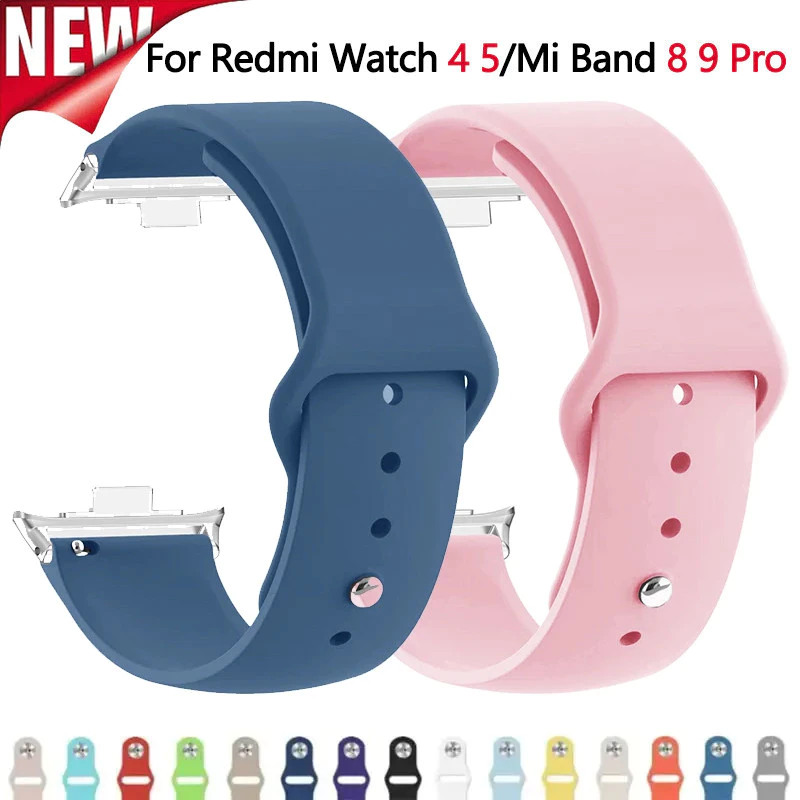 สายซิลิโคนสําหรับ Xiaomi Mi Band 8 Pro/9 Pro เปลี่ยนผู้หญิงผู้ชายกีฬานาฬิกาสมาร์ทสร้อยข้อมือนาฬิกาสําหรับ Redmi นาฬิกา 4/5