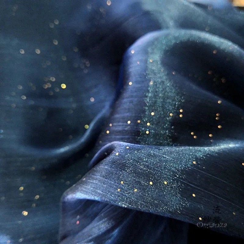 0.5*1.5MHot Gold organza เลื่อม ice Catonic เส้นด้ายชุด diy star ผ้า
